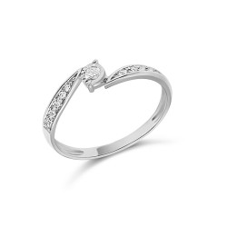 Fehérarany Brill Köves Gyűrű (méret:54) AU 94174