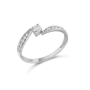 Fehérarany Brill Köves Gyűrű (méret:54) AU 94174