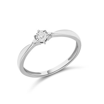 Fehérarany Brill Köves Gyűrű (méret:53) AU 94179