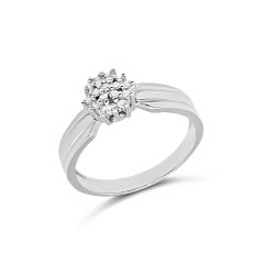 Fehérarany Brill Köves Gyűrű (méret:54) AU 94168