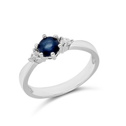 Fehérarany Zafír Köves Gyűrű (méret:54) AU 91996