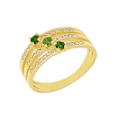 Arany Gyűrű Smaragd Kővel (méret:56) AU 80341