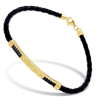 Arany-Bőr Karkötő (méret:19) AU 91325