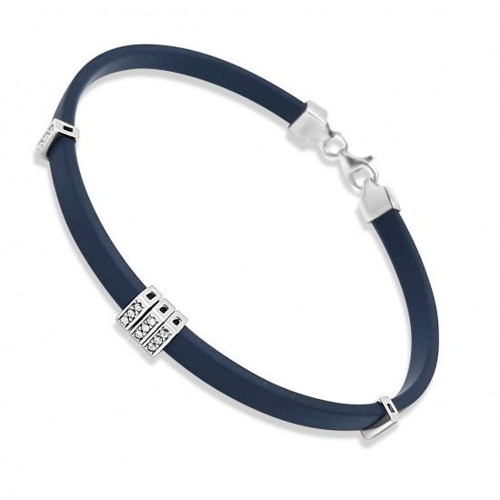 Fehérarany Kaucsuk Karkötő (méret:18) AU 94736