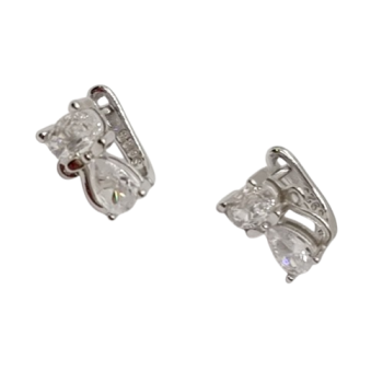 Ezüst Francia Kapcsos Fülbevaló EE 143316