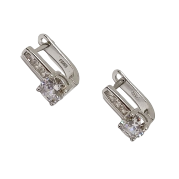 Ezüst Francia Kapcsos Fülbevaló SIH 142053