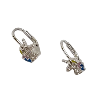 Ezüst Hagyományos Kapcsos Gyermek Fülbevaló AD 141871