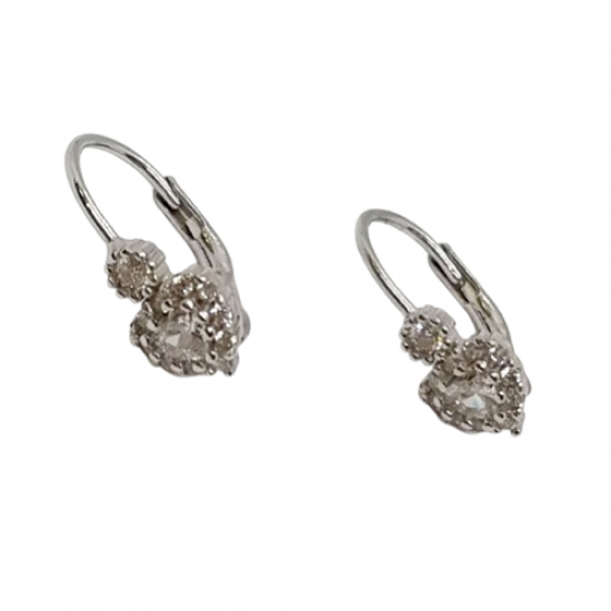 Ezüst Hagyományos Kapcsos Gyermek Fülbevaló AD 138925