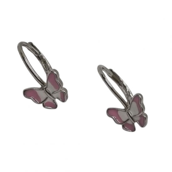 Ezüst Hagyományos Kapcsos Gyermek Fülbevaló AD 144992