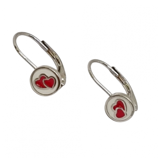 Ezüst Hagyományos Kapcsos Gyermek Fülbevaló AD 122452