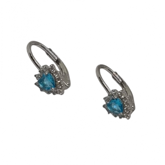 Ezüst Hagyományos Kapcsos Gyermek Fülbevaló AD 144731