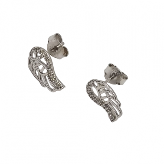 Ezüst Angyalszárny Stekkeres Fülbevaló EE 140192