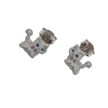 Ezüst Cica Stekkeres Fülbevaló AD 146607