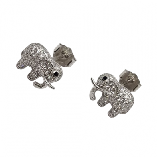 Ezüst Elefánt Stekkeres Fülbevaló EL 121981