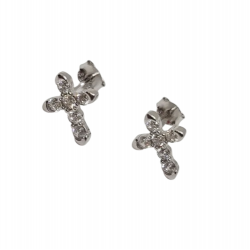 Ezüst Kereszt Stekkeres Fülbevaló AT 146304