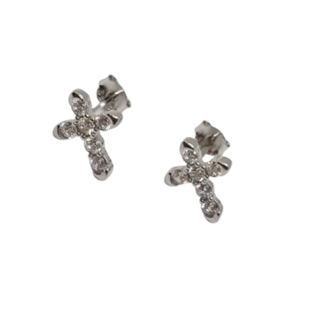 Ezüst Kereszt Stekkeres Fülbevaló AT 146304