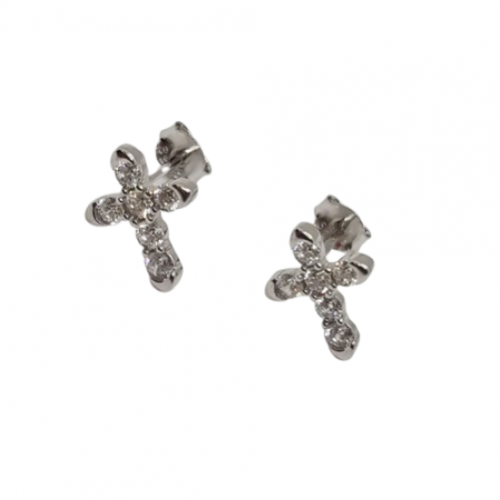 Ezüst Kereszt Stekkeres Fülbevaló AT 146304