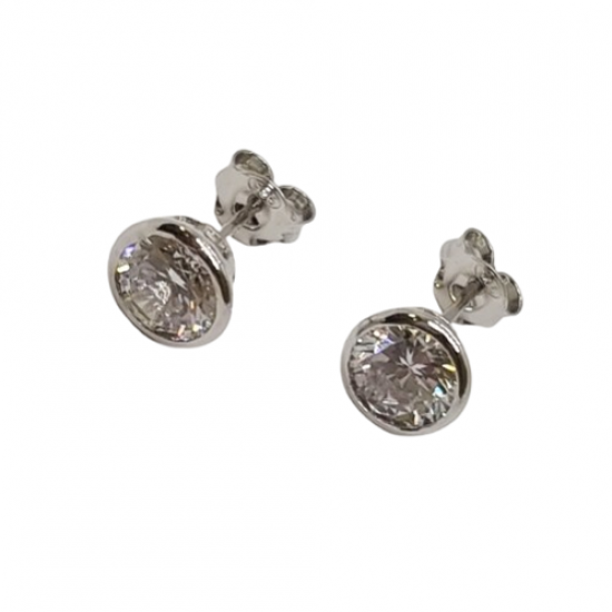 Ezüst Köves Stekkeres Fülbevaló AGM 144323