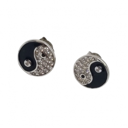 Ezüst Jin-Jang Stekkeres Fülbevaló SIH 140872