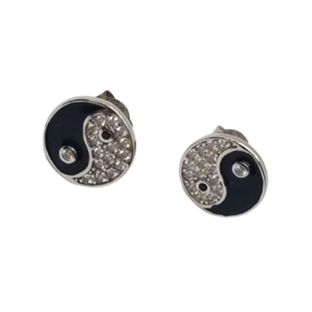 Ezüst Jin-Jang Stekkeres Fülbevaló SIH 140872