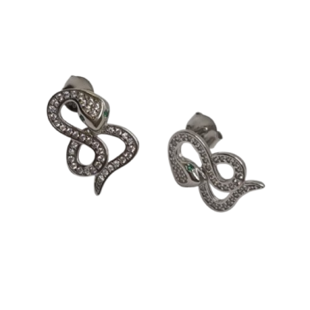 Ezüst Kígyó Stekkeres Fülbevaló AD 131006