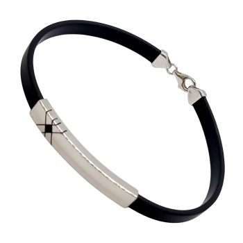 Ezüst-Kaucsuk (méret:20,5) Karkötő AD 142220