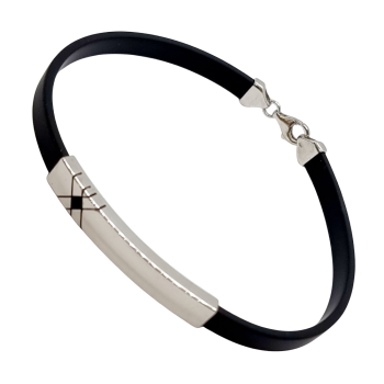 Ezüst-Kaucsuk (méret:20,5) Karkötő AD 142220