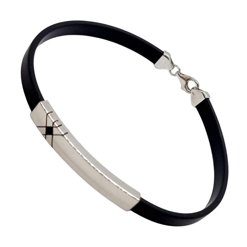 Ezüst-Kaucsuk (méret:20,5) Karkötő AD 142220