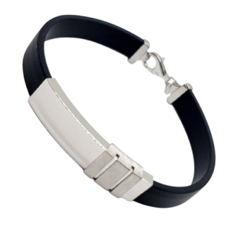 Ezüst-Kaucsuk (méret:21,5) Karkötő EE 143298