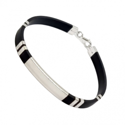 Ezüst-Kaucsuk (méret:19) Karkötő LD 144904