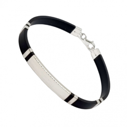 Ezüst-Kaucsuk (méret:21) Karkötő LD 144905