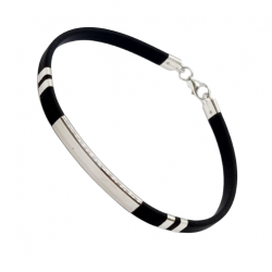 Ezüst-Kaucsuk (méret:20) Karkötő LD 144911