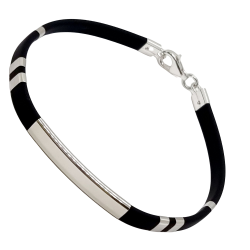 Ezüst-Kaucsuk (méret:21) Karkötő LD 142361