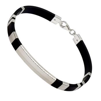 Ezüst-Kaucsuk (méret:20) Karkötő LD 142359