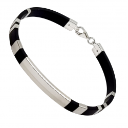 Ezüst-Kaucsuk (méret:22) Karkötő LD 142366