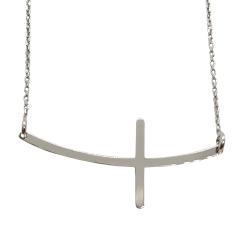 Ezüst Lánc Fekvő Kereszt Medállal (méret:45) SC 139858