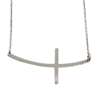 Ezüst Lánc Fekvő Kereszt Medállal (méret:45) SC 139858