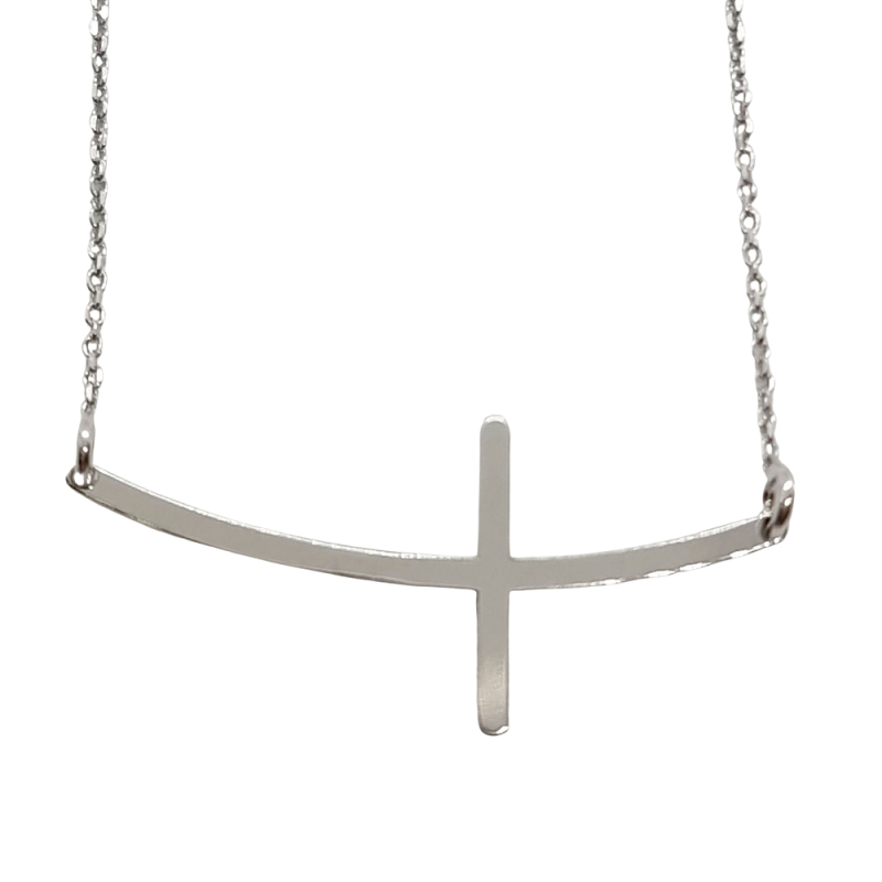 Ezüst Lánc Fekvő Kereszt Medállal (méret:45) SC 139858