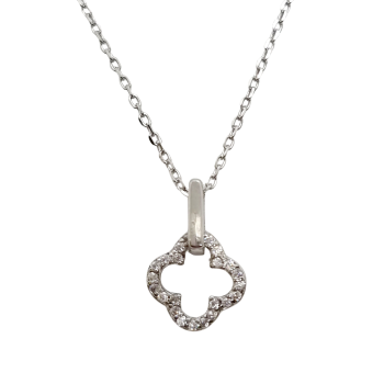 Ezüst Lánc "Négylevelű Lóhere" Medállal (méret:42-45) AD 135808