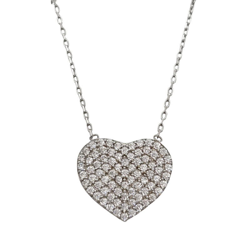 Ezüst Lánc Szív Medállal (méret:41-45) NG 131124