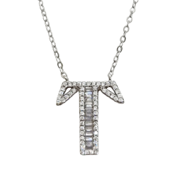 Ezüst Lánc T Betű Medállal (méret:43-47) EE 131686