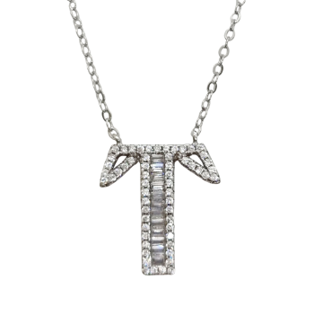 Ezüst Lánc T Betű Medállal (méret:43-47) EE 131686