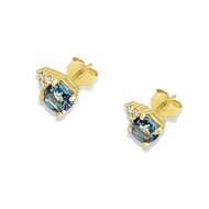 Arany Fülbevaló Briliáns és Topáz Kővel AU 96733