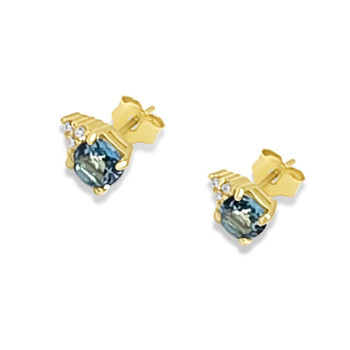 Arany Fülbevaló Briliáns és Topáz Kővel AU 96733