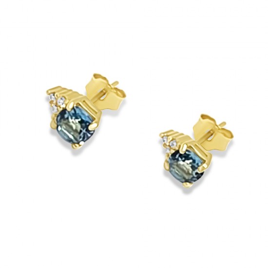 Arany Fülbevaló Briliáns és Topáz Kővel AU 96733