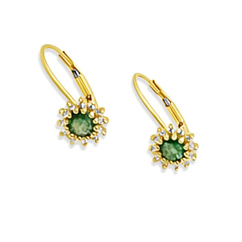 Arany Smaragd Köves Fülbevaló AU 97880