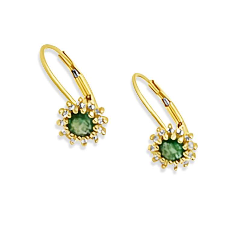Arany Smaragd Köves Fülbevaló AU 97880