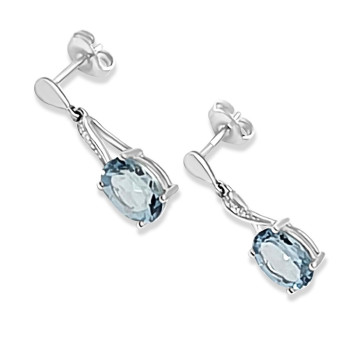 Fehérarany Brill és Topáz Köves Fülbevaló AU 96741
