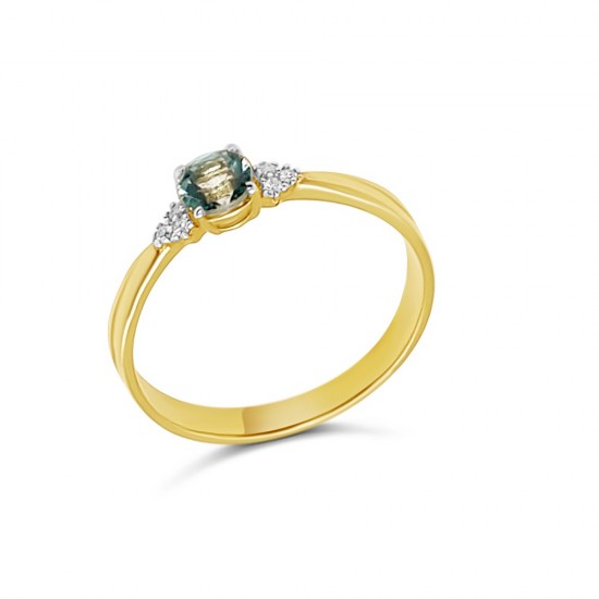 Arany Gyűrű Briliáns és Topáz Kővel (méret:53) AU 96745