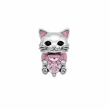 EZÜST SZÍVES CICA CHARM EE 0094